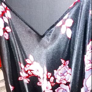 BALI STUDIO BLACK FLORAL LINGERIE GOWN